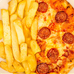 Kids 1/4 Fried Pizza & Chips 